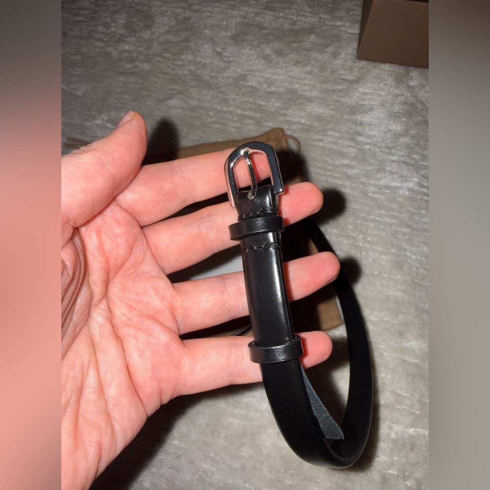 Toteme Skinny Leather Belt, Black - Picture 11 of 17